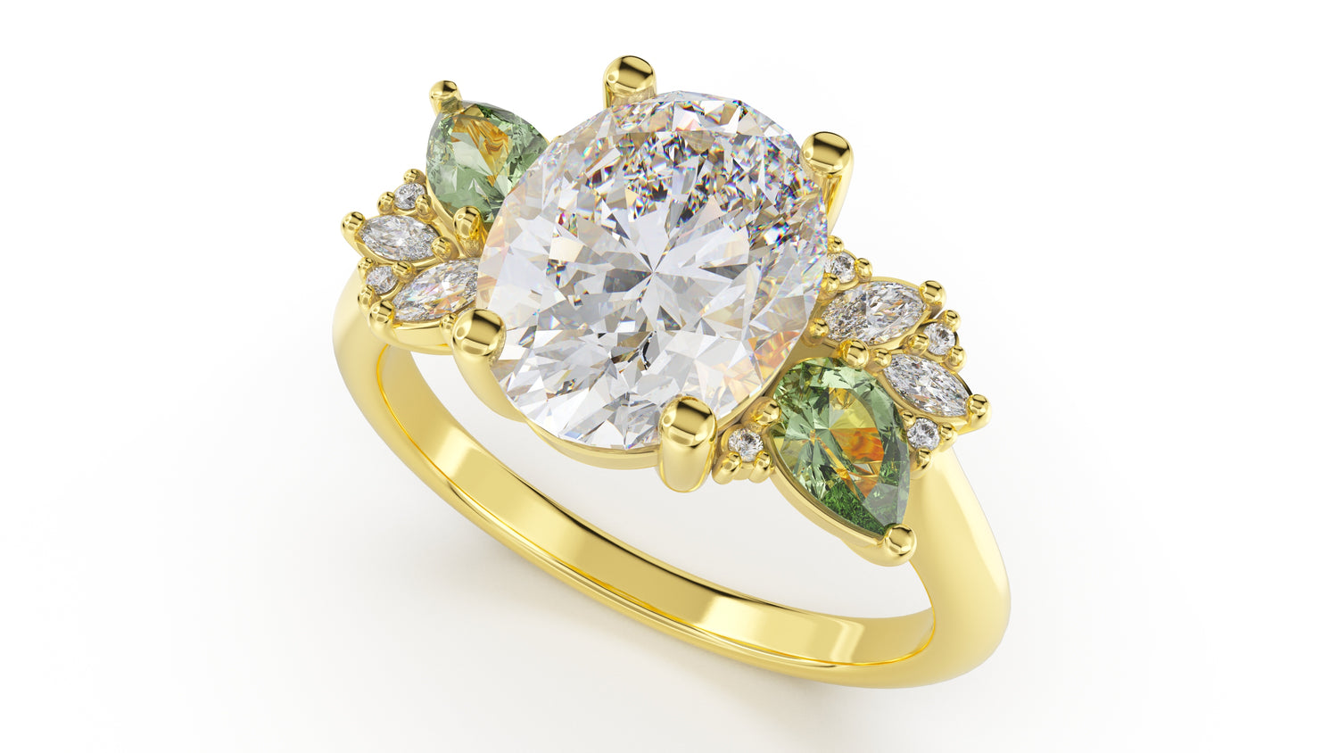 The Fleur Ring | Oval | Setting Only