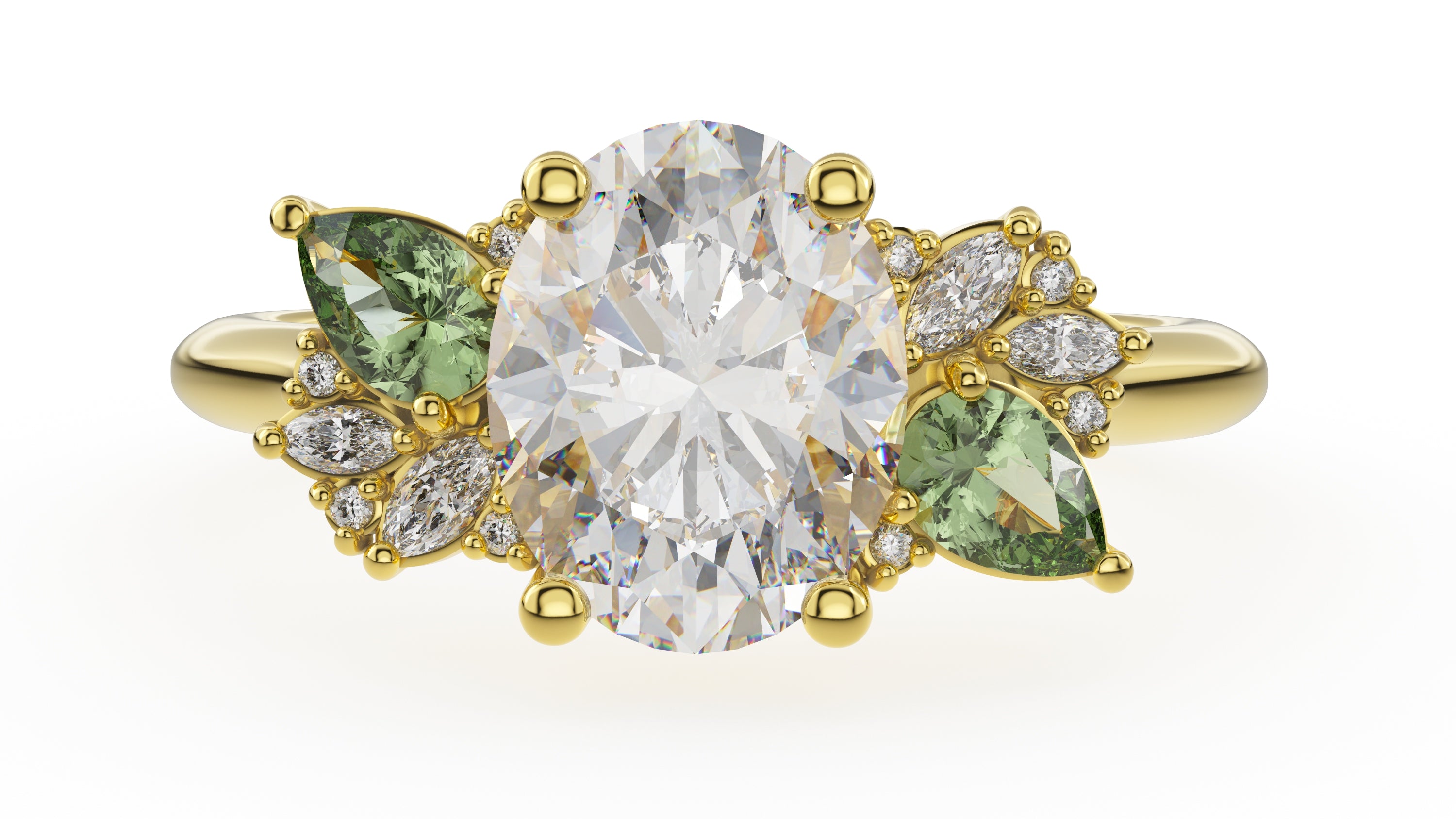 The Fleur Ring | Oval | Setting Only - Lavender Creek Gems 