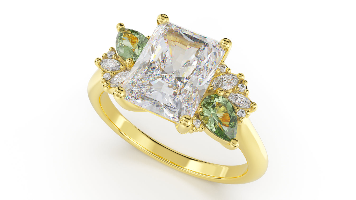 The Fleur Ring | Radiant | Setting Only - Lavender Creek Gems 