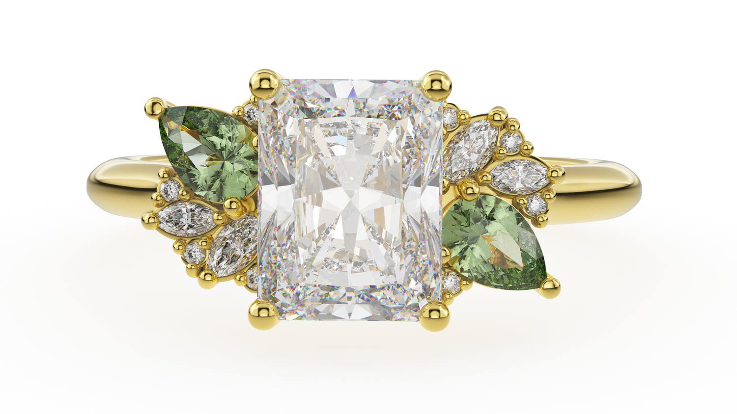 The Fleur Ring | Radiant | Setting Only - Lavender Creek Gems 