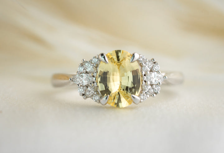 The Ambrosia 1.44 CT Oval Yellow Sapphire Ring