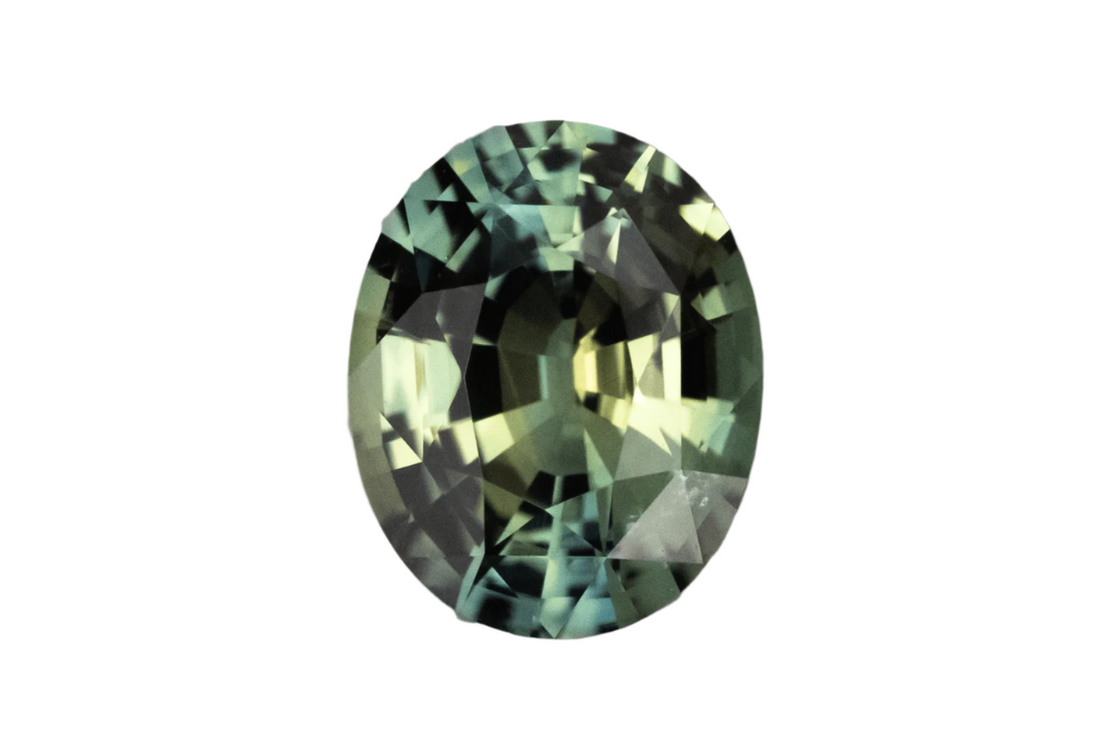 1.82 CT Oval Cut Teal Parti Sapphire - Lavender Creek Gems 
