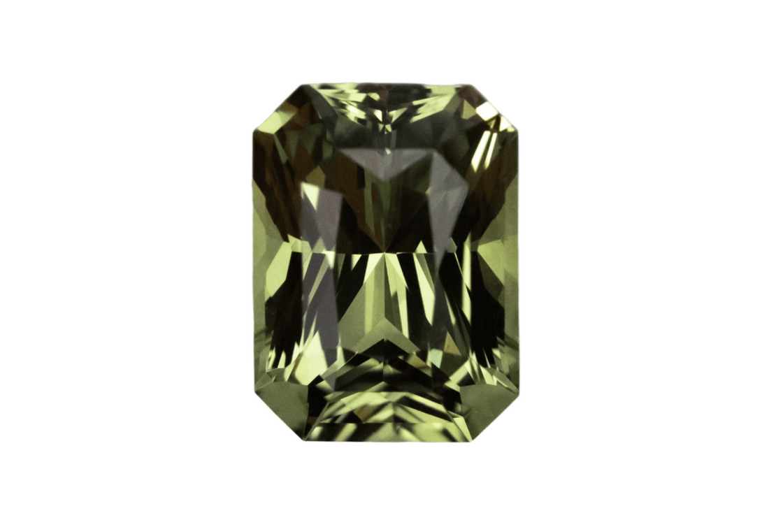 3.35 CT Radiant Cut Green Sapphire - Lavender Creek Gems 