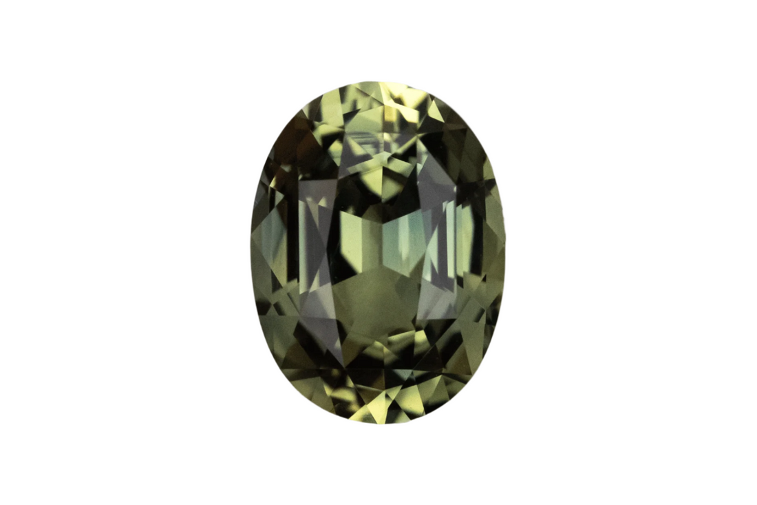 2.86 CT Oval Cut Green Sapphire - Lavender Creek Gems 