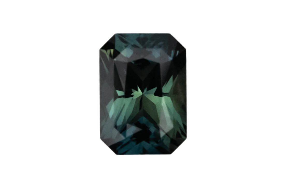 1.70 CT Radiant Cut Deep Teal Sapphire - Lavender Creek Gems