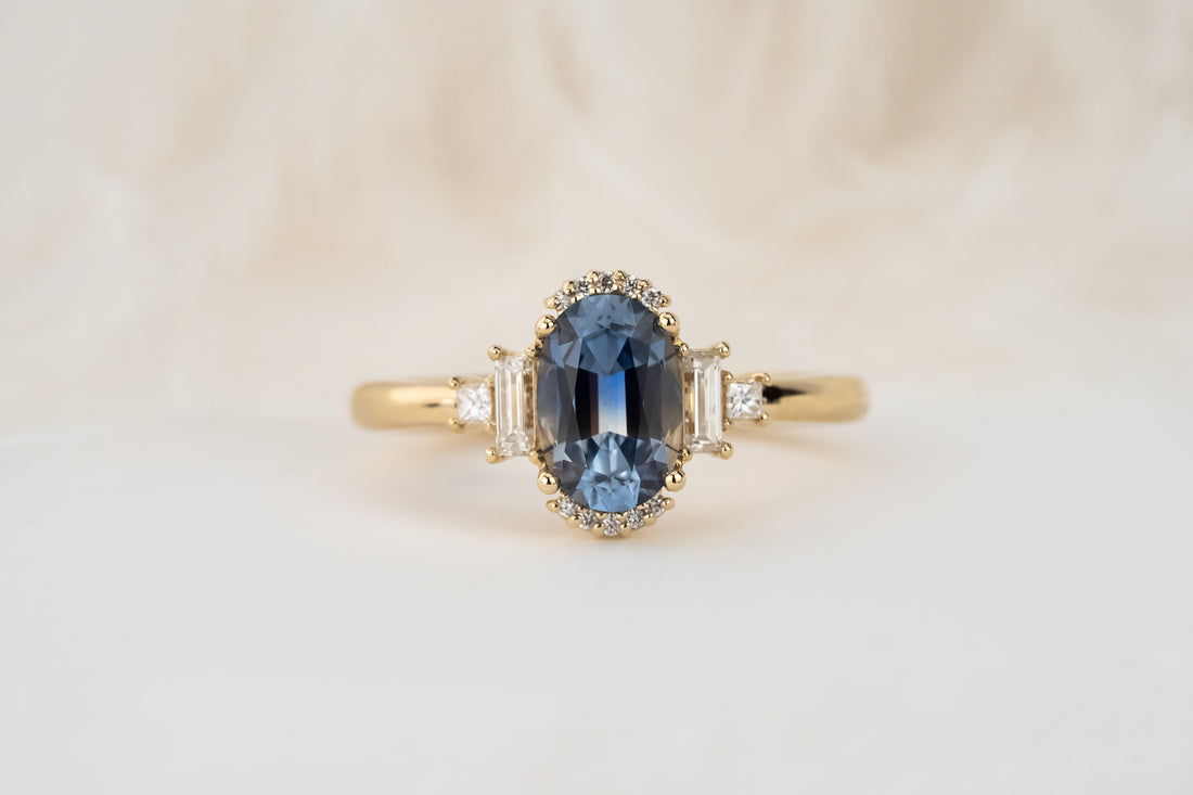 The Sura Ring | 1.31 CT Oval Blue Sapphire - Lavender Creek Gems 