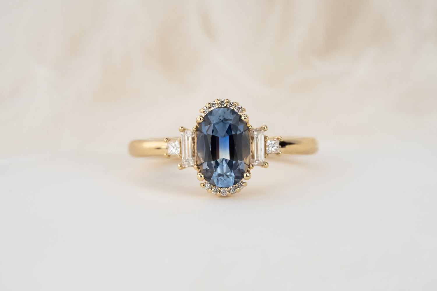 The Sura Ring | 1.31 CT Oval Blue Sapphire - Lavender Creek Gems 