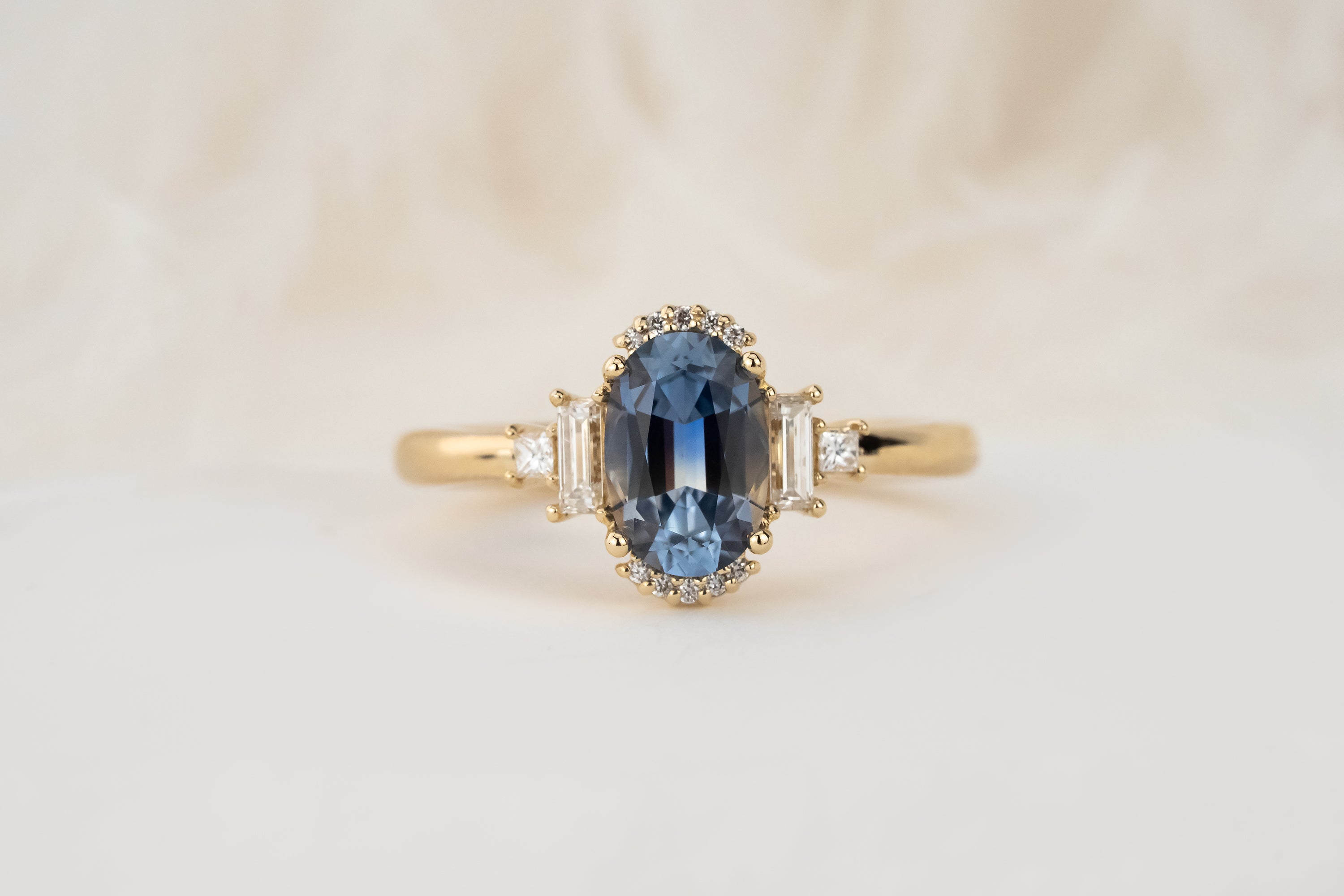 The Sura Ring | 1.31 CT Oval Blue Sapphire - Lavender Creek Gems 