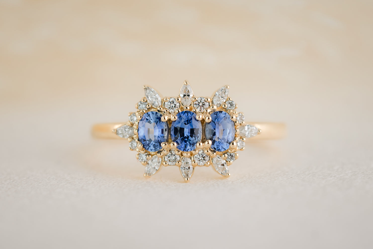 The Marial Ring | 0.56 CT Oval Blue Sapphire - Lavender Creek Gems 