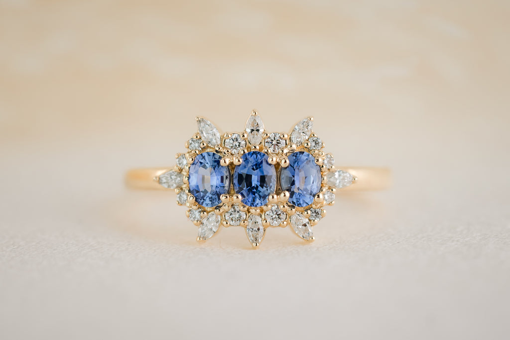 The Marial Ring | 0.56 CT Oval Blue Sapphire - Lavender Creek Gems 