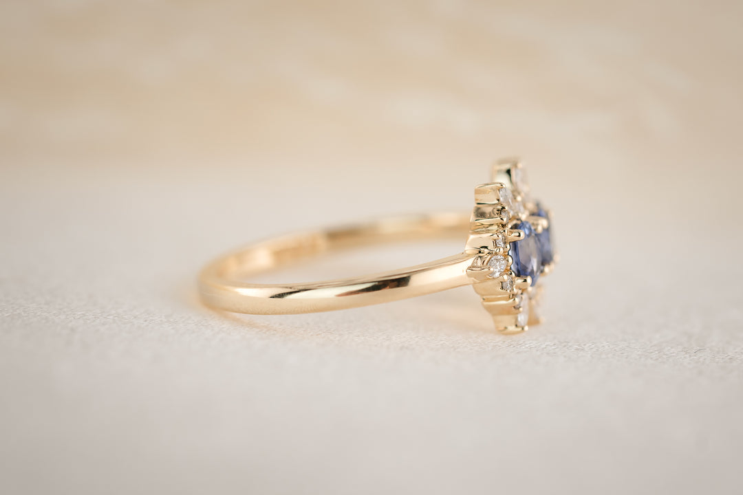 The Marial 0.56 CT Oval Blue Sapphire Ring