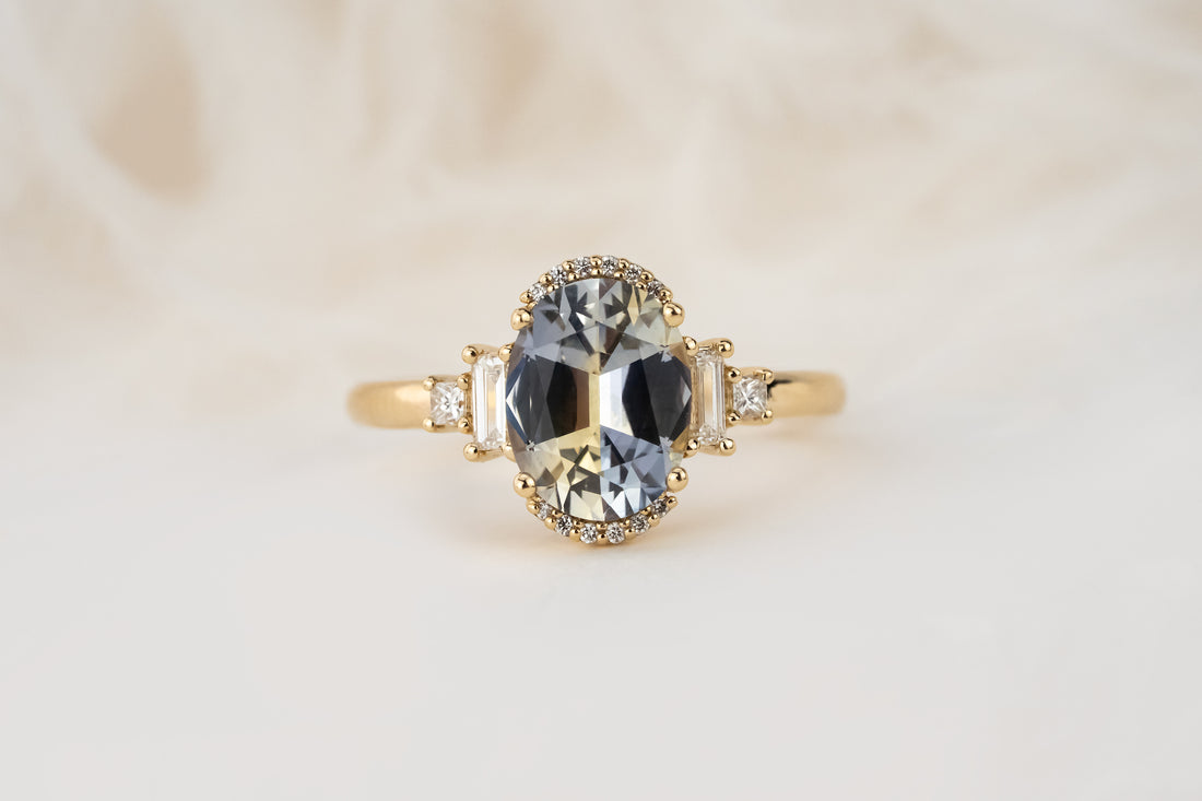 The Sura Ring | 2.35 CT Oval Bicolor Sapphire - Lavender Creek Gems 