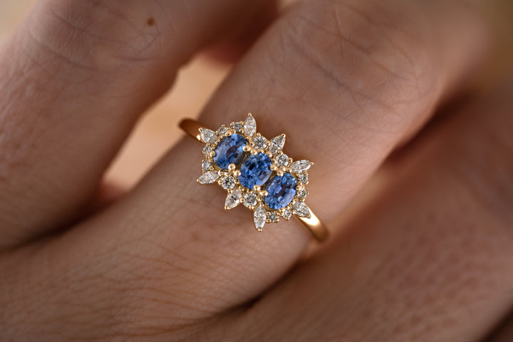 The Marial 0.56 CT Oval Blue Sapphire Ring