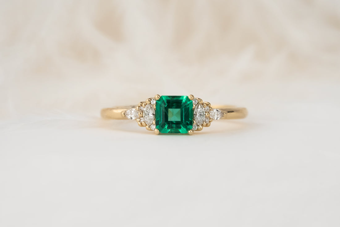 The Mini Maeve Ring | 0.45 CT Asscher Emerald - Lavender Creek Gems 