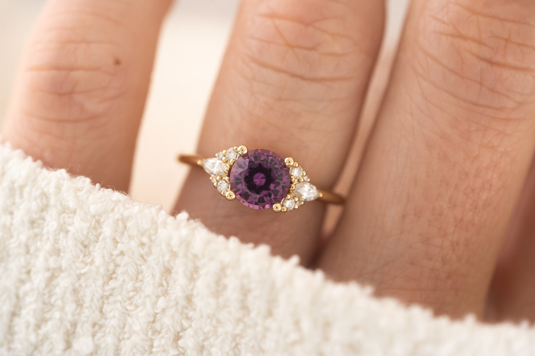 The Aya Ring | 1.64 CT Round Magenta Sapphire - Lavender Creek Gems 
