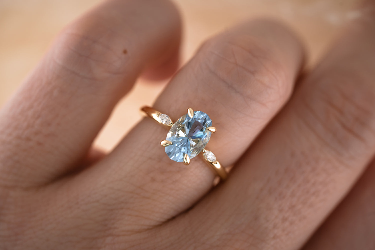 The Venus 2.07 CT Oval Aquamarine Wedding Set - Lavender Creek Gems 