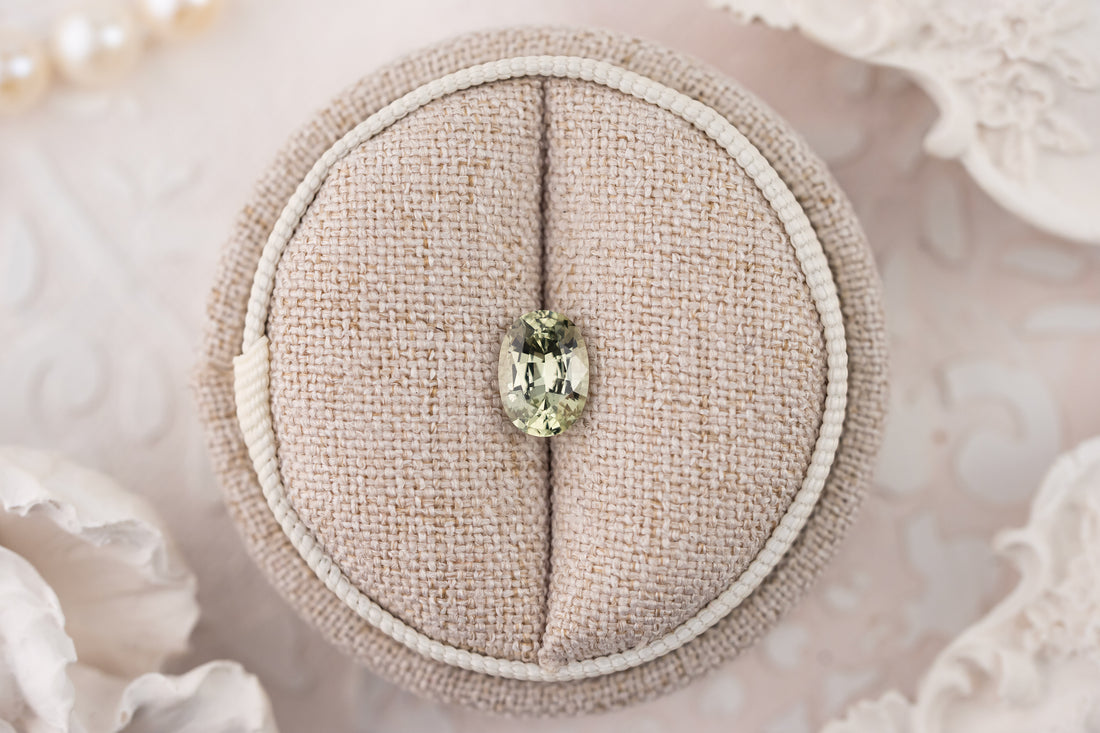 1.72 CT Oval Light Green Sapphire - Lavender Creek Gems 