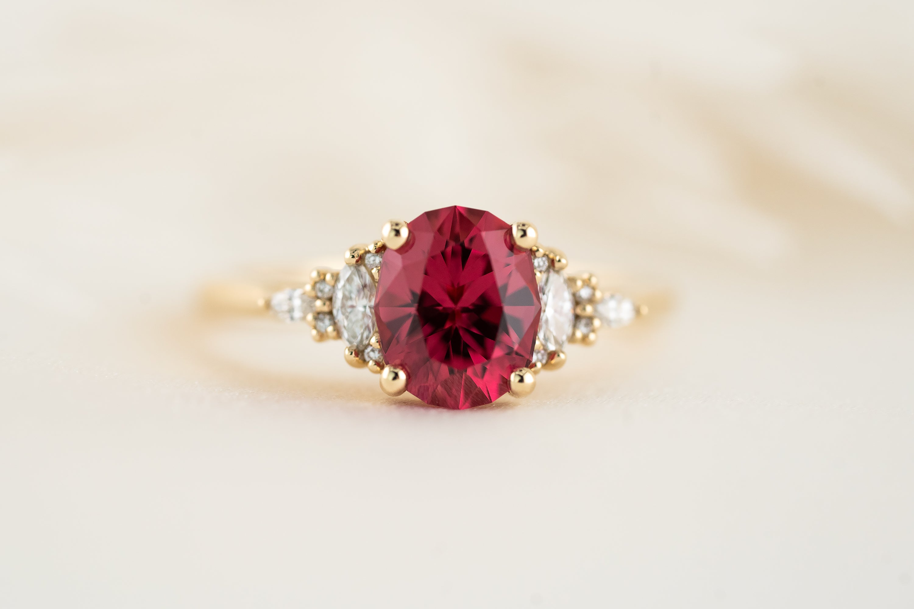 The Maeve Ring | 1.92 CT Oval Red Spinel - Lavender Creek Gems 
