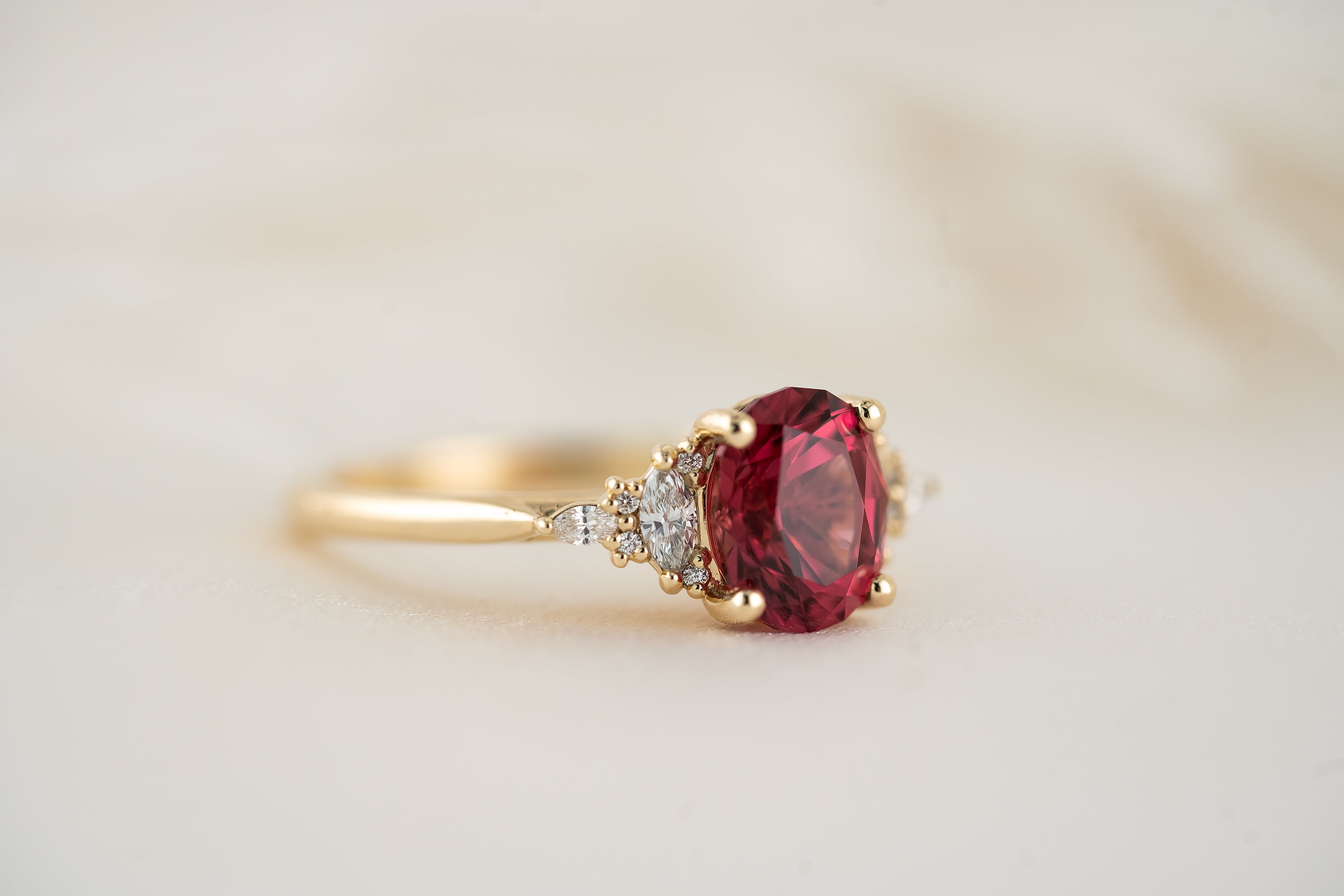 The Maeve Ring | 1.92 CT Oval Red Spinel - Lavender Creek Gems 