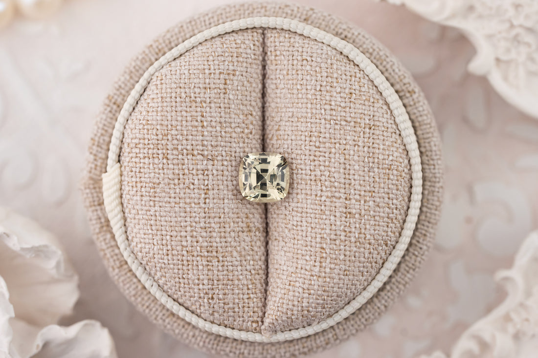 1.54 CT Cushion Light Green Sapphire - Lavender Creek Gems 