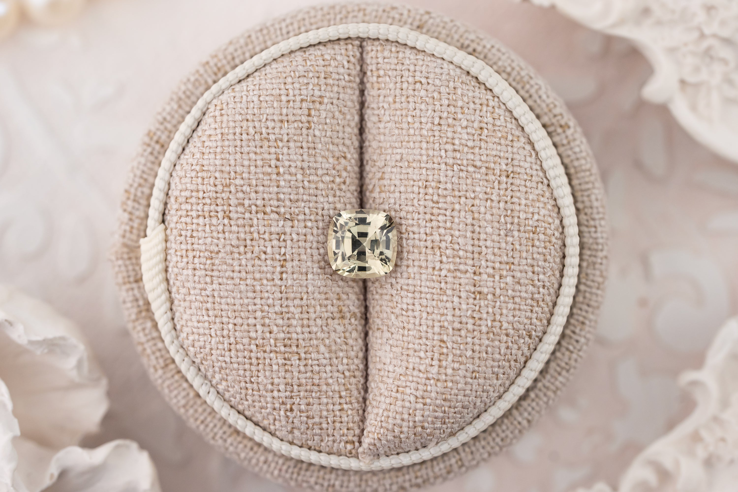 1.54 CT Cushion Light Green Sapphire - Lavender Creek Gems 