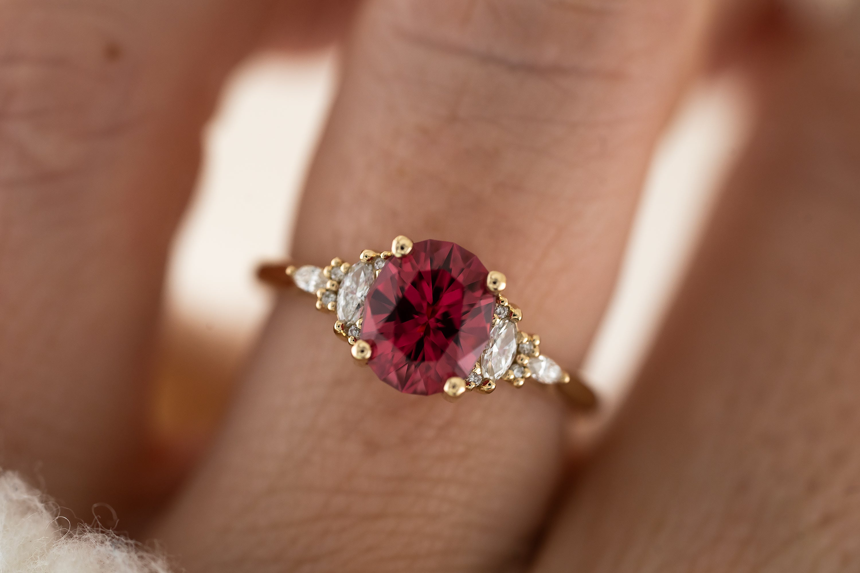 The Maeve Ring | 1.92 CT Oval Red Spinel - Lavender Creek Gems 