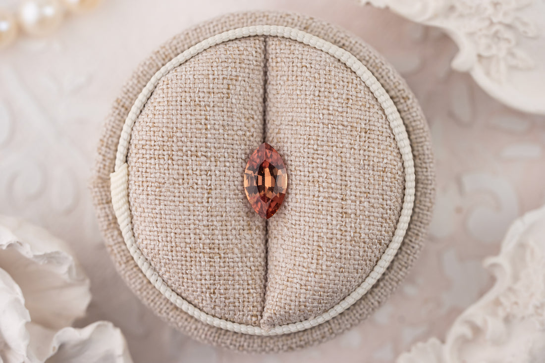 1.51 CT Marquise Brownish Orange Sapphire - Lavender Creek Gems 