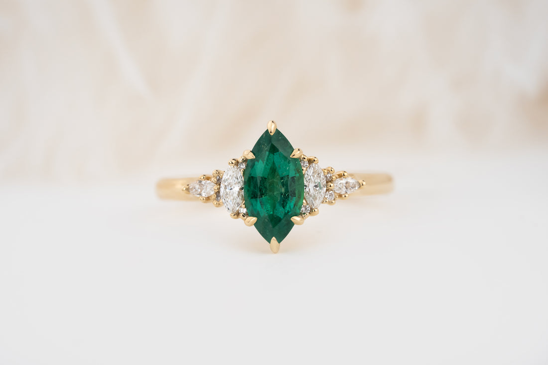 The Maeve Ring | 0.77 CT Marquise Emerald