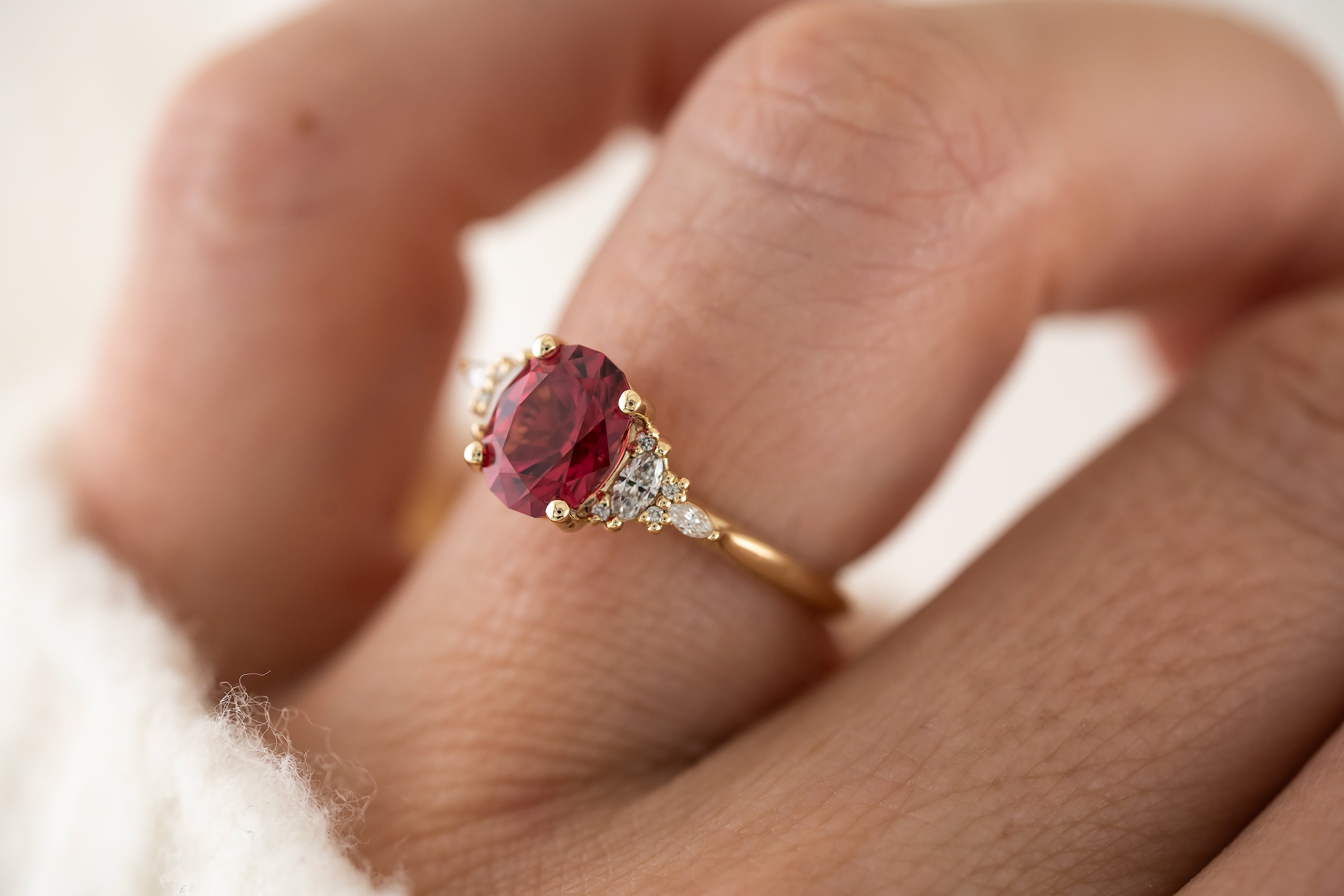 The Maeve Ring | 1.92 CT Oval Red Spinel - Lavender Creek Gems 