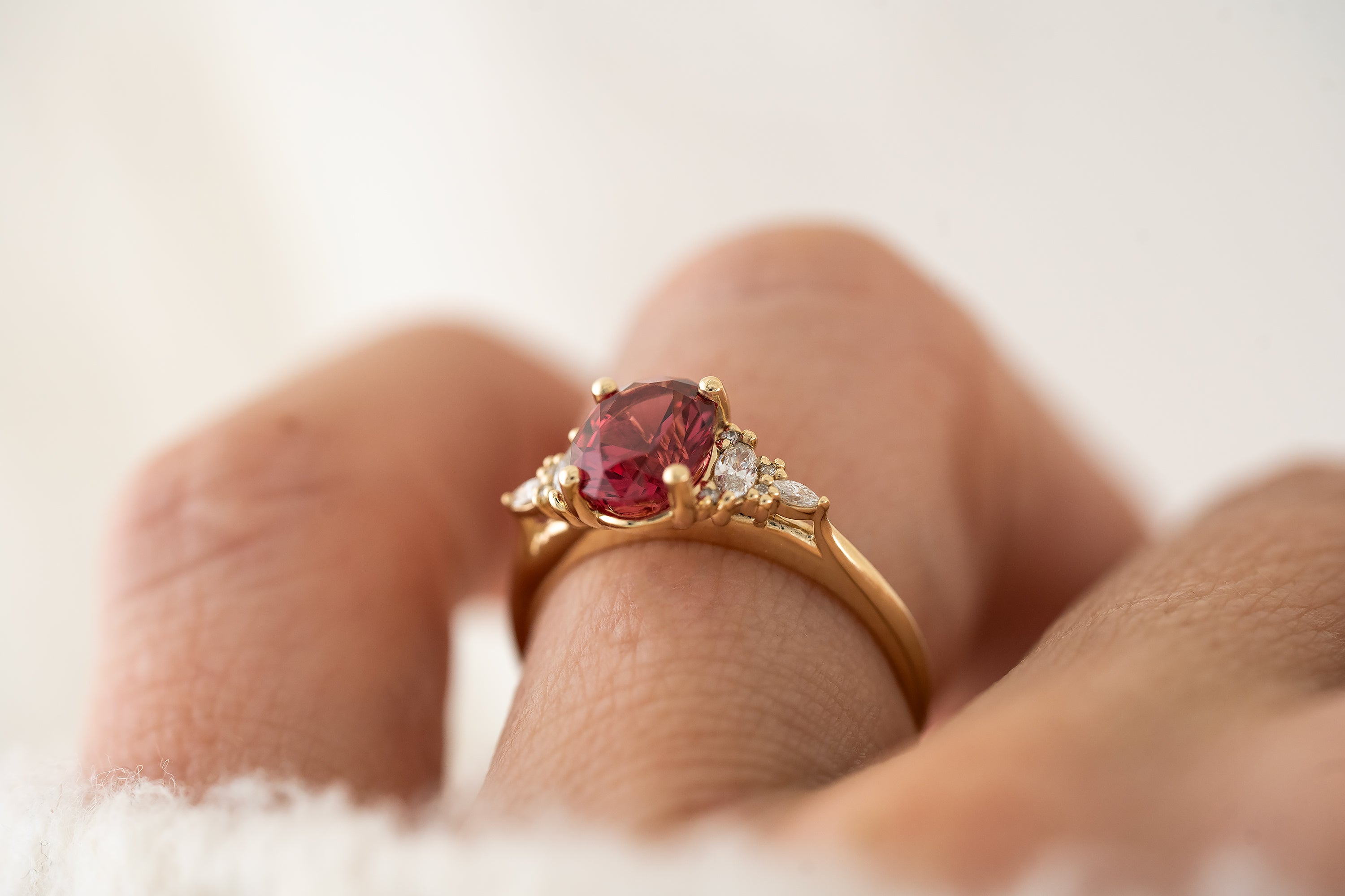 The Maeve Ring | 1.92 CT Oval Red Spinel - Lavender Creek Gems 