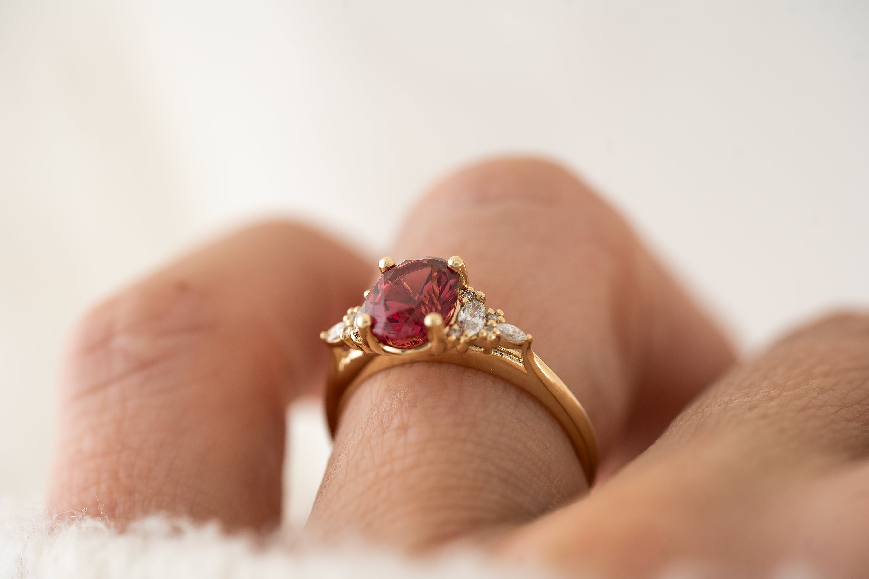 The Maeve Ring | 1.92 CT Oval Red Spinel - Lavender Creek Gems 