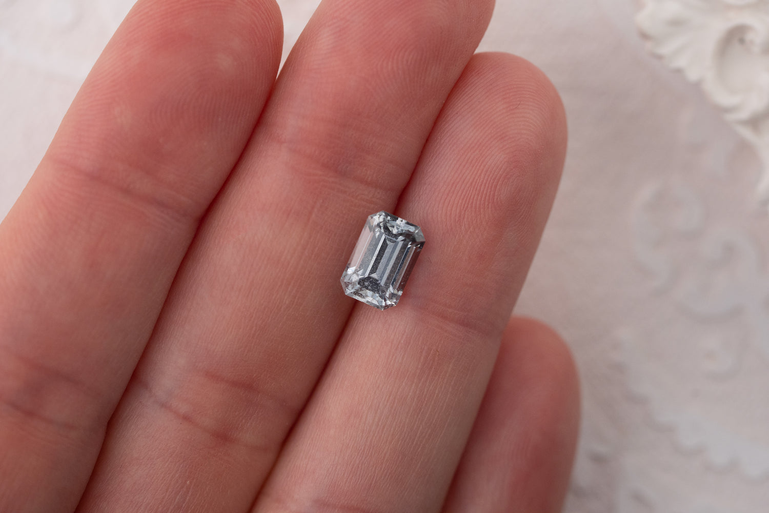 2.52 CT Emerald Cut Pale Blue Sapphire - Lavender Creek Gems 