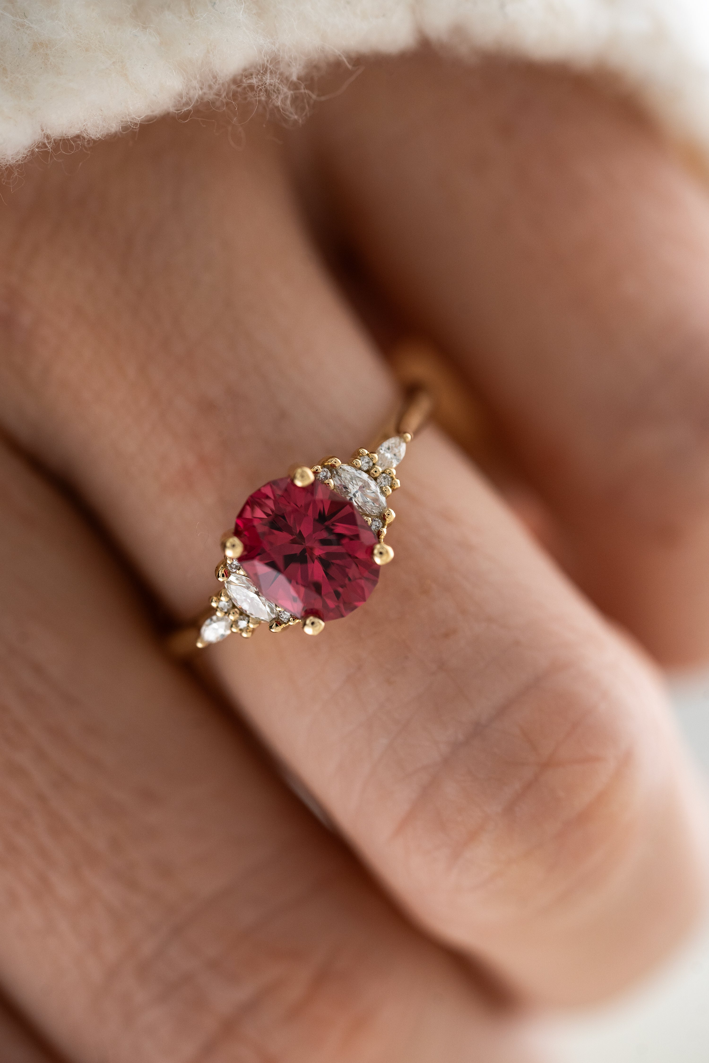 The Maeve Ring | 1.92 CT Oval Red Spinel - Lavender Creek Gems 
