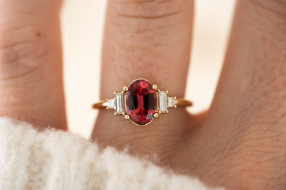 The Mira Ring | 1.66 CT Oval Red Spinel