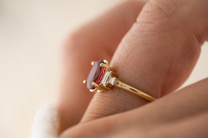 The Mira Ring | 1.66 CT Oval Red Spinel