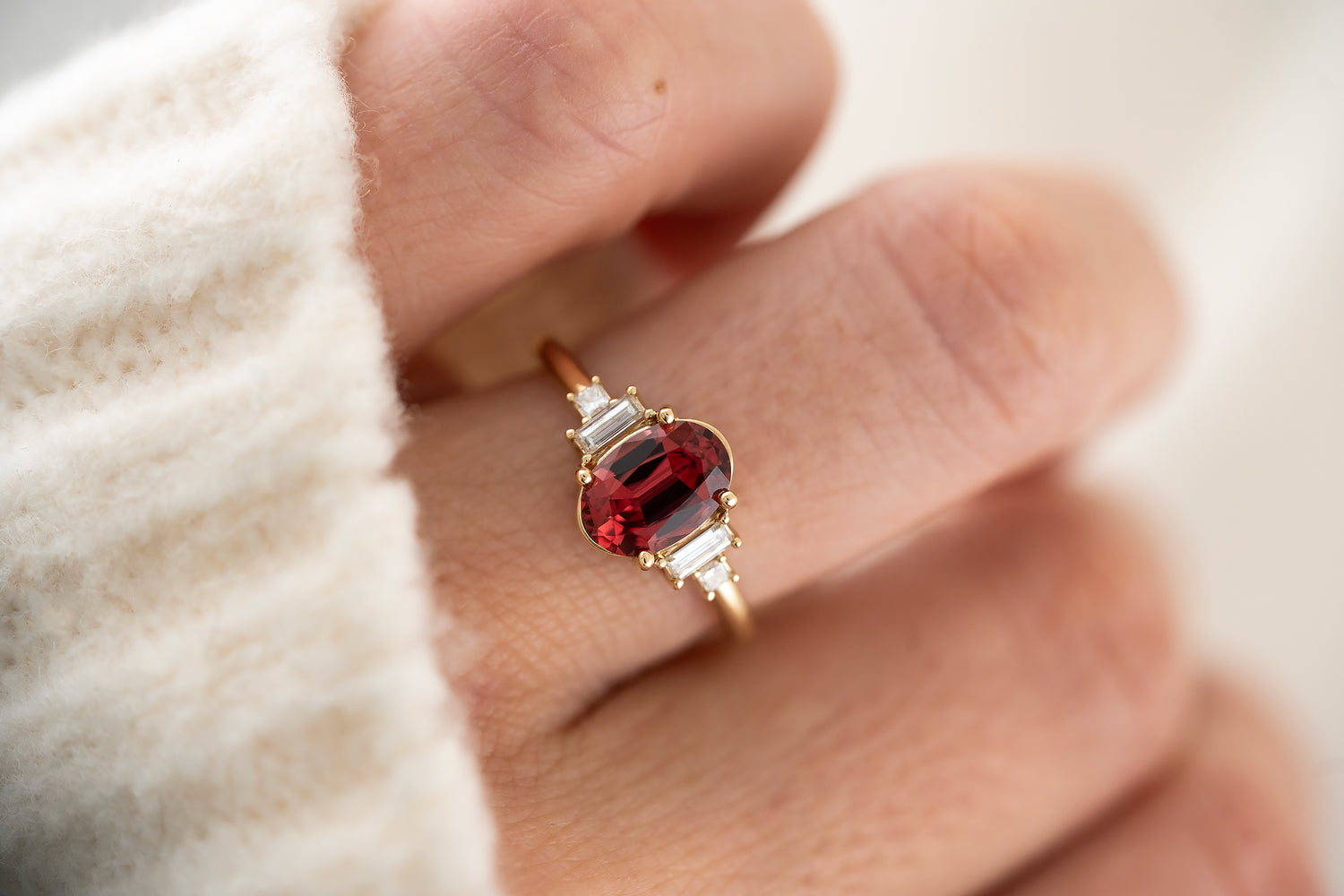 The Mira Ring | 1.66 CT Oval Red Spinel