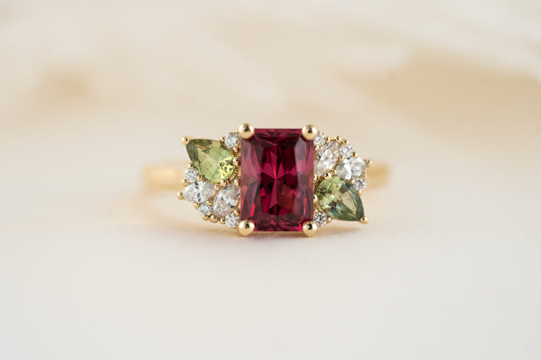 The Fleur Ring | 1.86 CT Radiant Red Spinel - Lavender Creek Gems