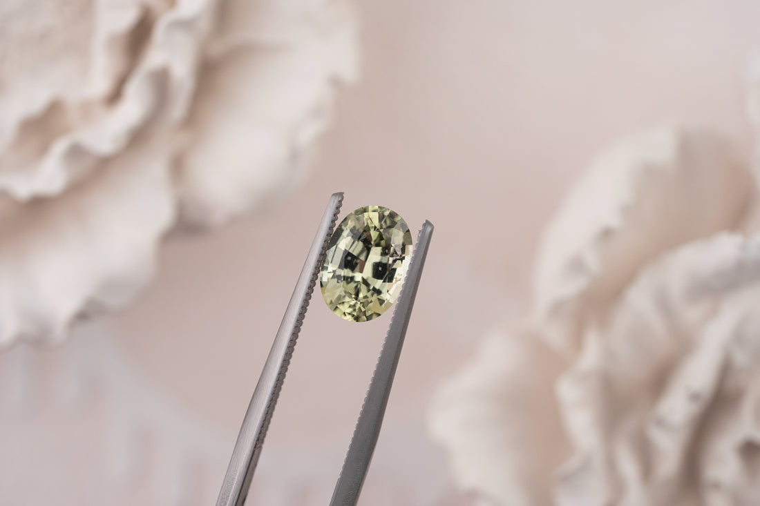 1.72 CT Oval Light Green Sapphire - Lavender Creek Gems 