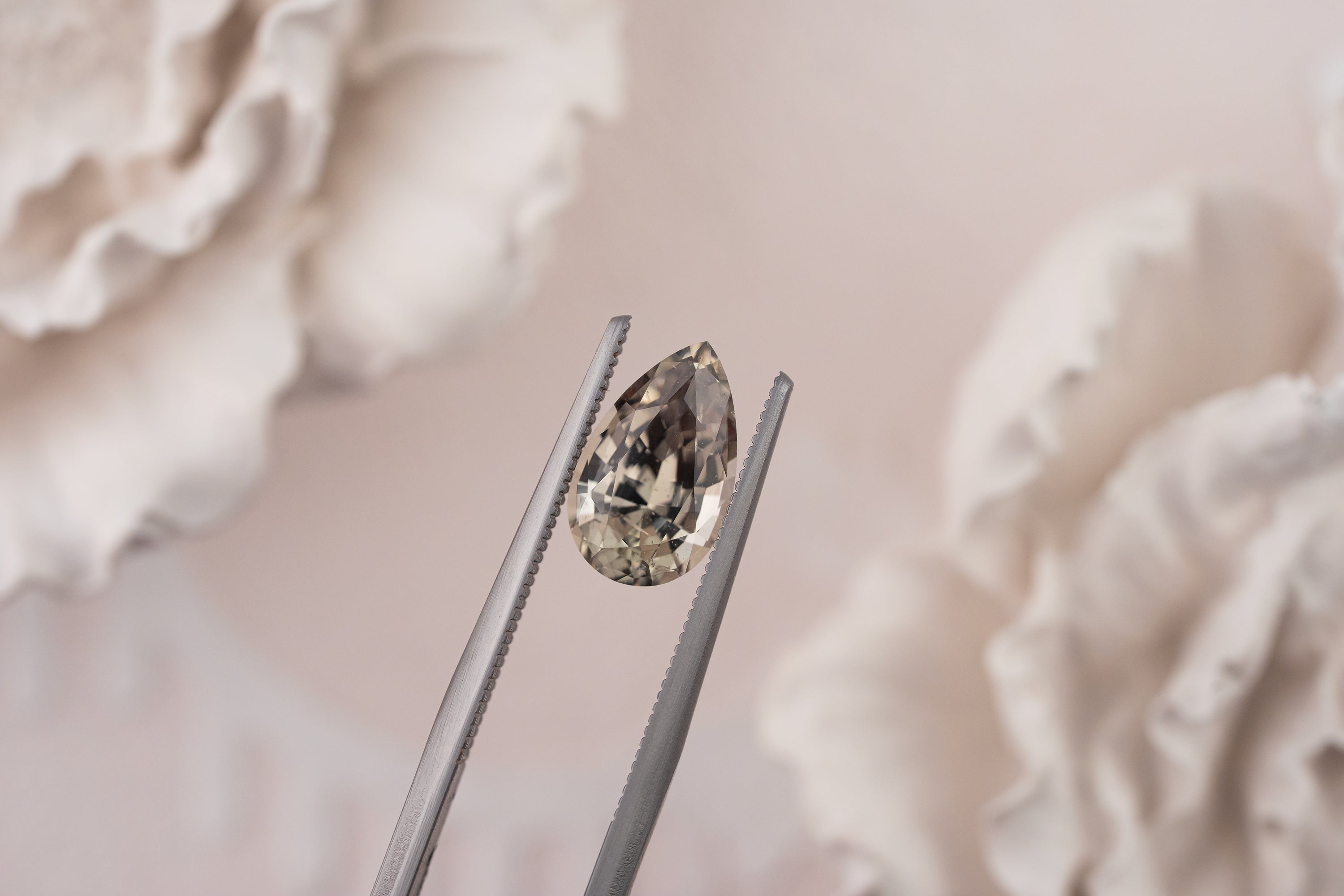 2.42 CT Pear Light Olive Green Sapphire - Lavender Creek Gems 