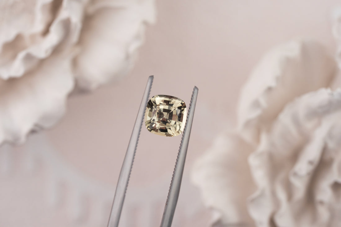 1.54 CT Cushion Light Green Sapphire - Lavender Creek Gems 