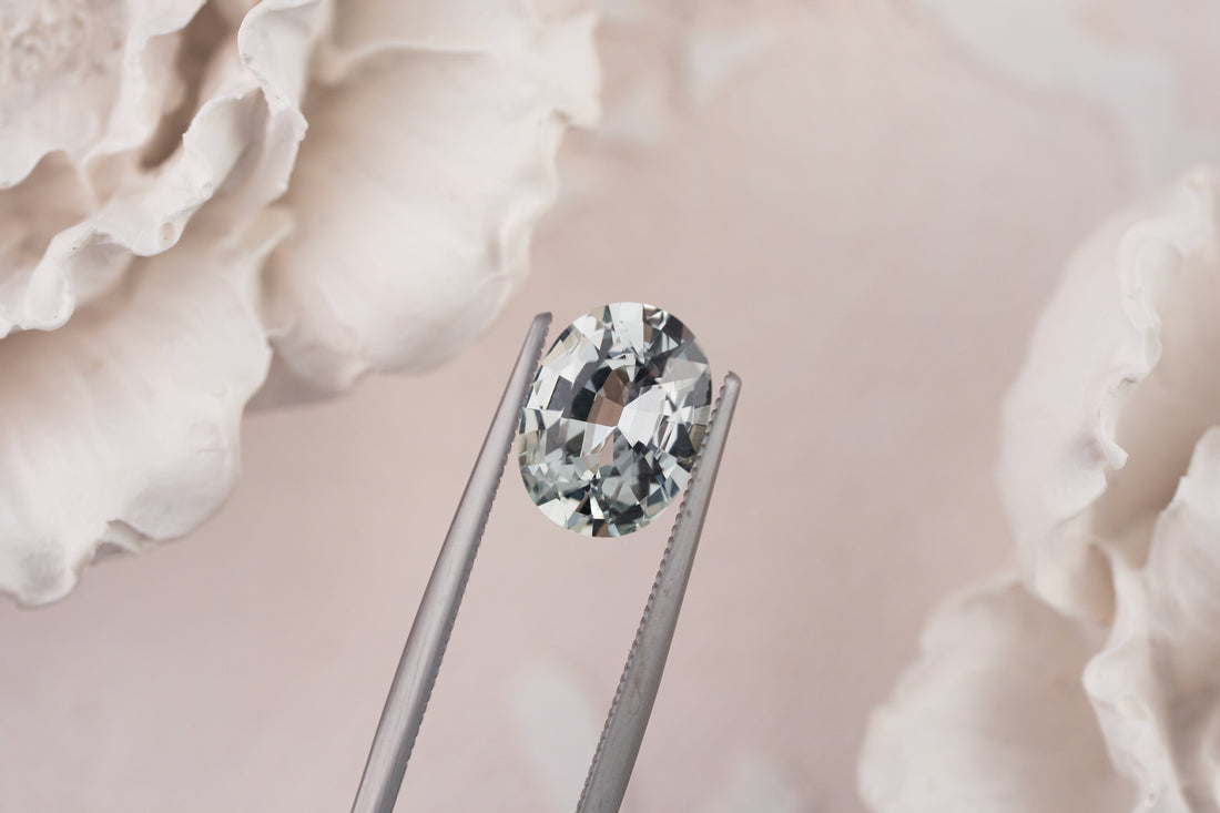 2.53 CT Oval Pastel Green Sapphire