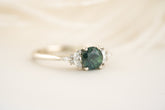 The Maeve Ring  - 1.18 CT Round Teal Montana Sapphire - Lavender Creek Gems 