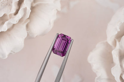2.05 CT Emerald Cut Grape Purple Sapphire