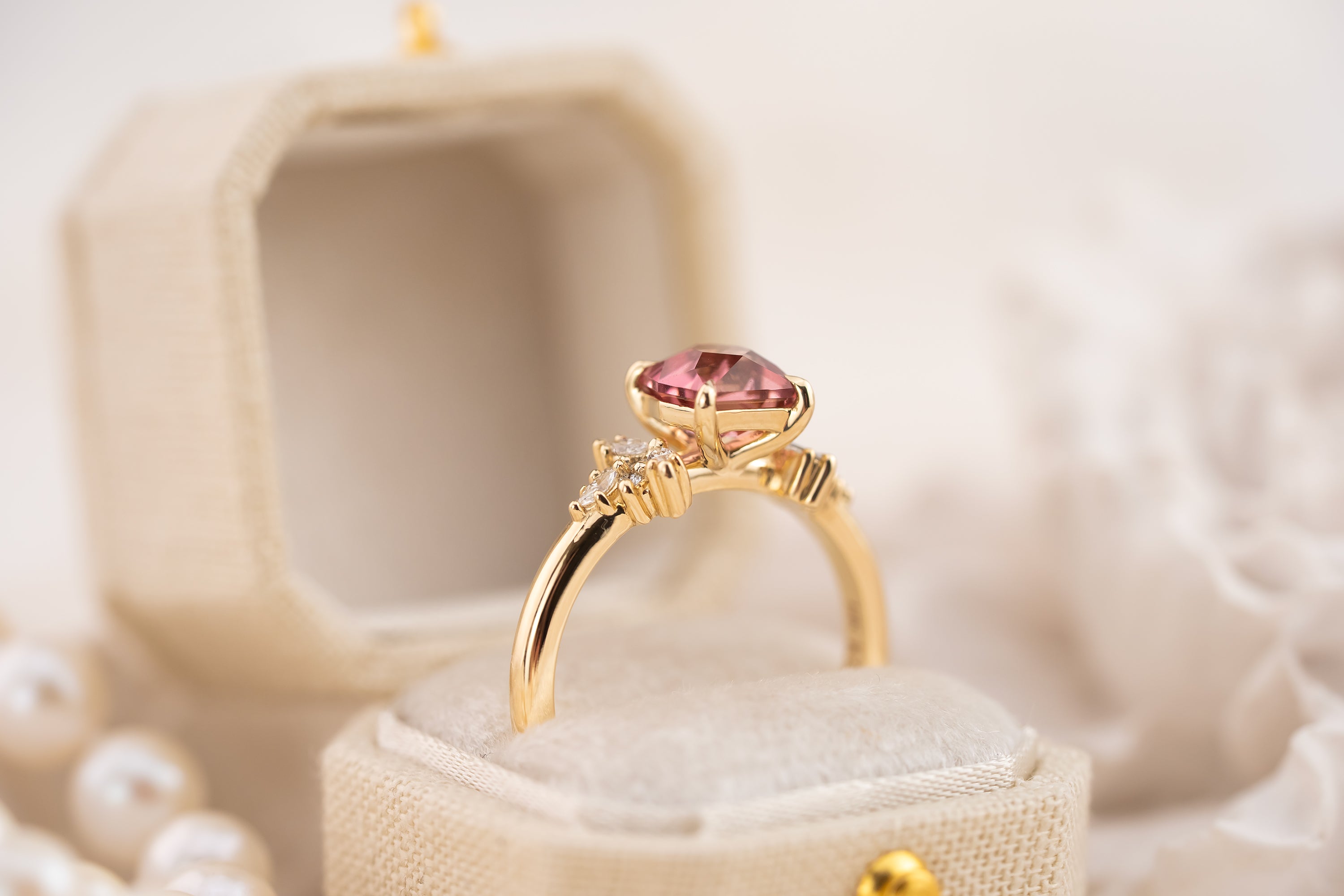 The Veraine Ring | 1.25 CT Fantasy Pink Tourmaline - Lavender Creek Gems 