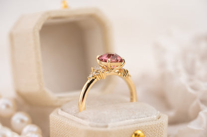 The Veraine Ring | 1.25 CT Fantasy Pink Tourmaline - Lavender Creek Gems 