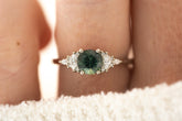 The Maeve Ring  - 1.18 CT Round Teal Montana Sapphire - Lavender Creek Gems 