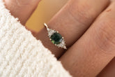 The Maeve Ring  - 1.18 CT Round Teal Montana Sapphire - Lavender Creek Gems 