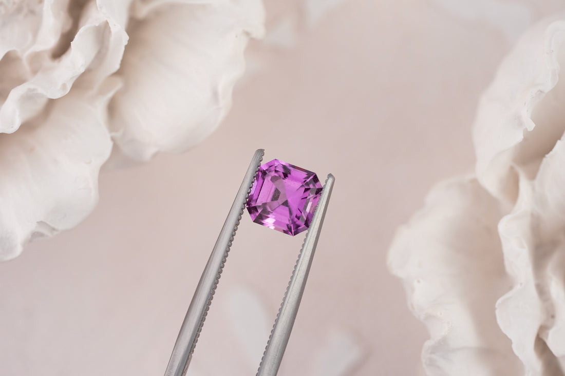 1.25 CT Asscher Purple Sapphire
