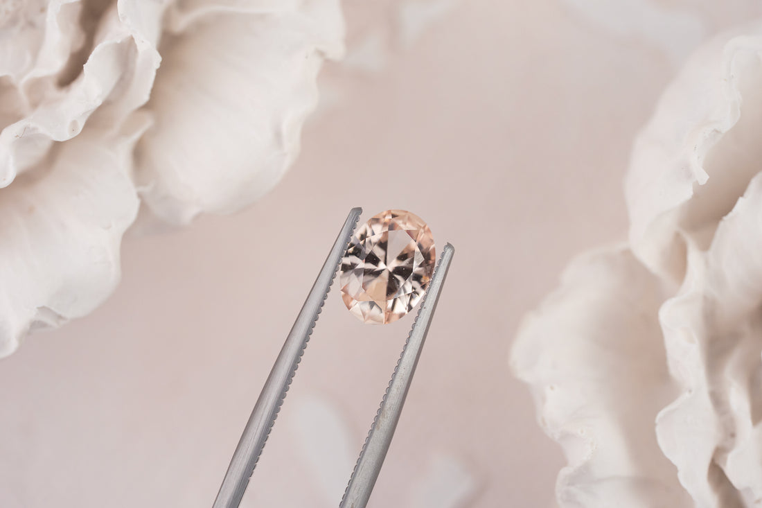 1.23 CT Oval Peachy Apricot Sapphire