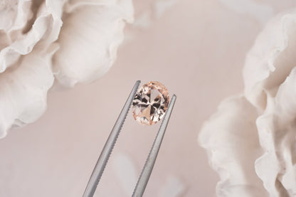 1.23 CT Oval Peachy Apricot Sapphire